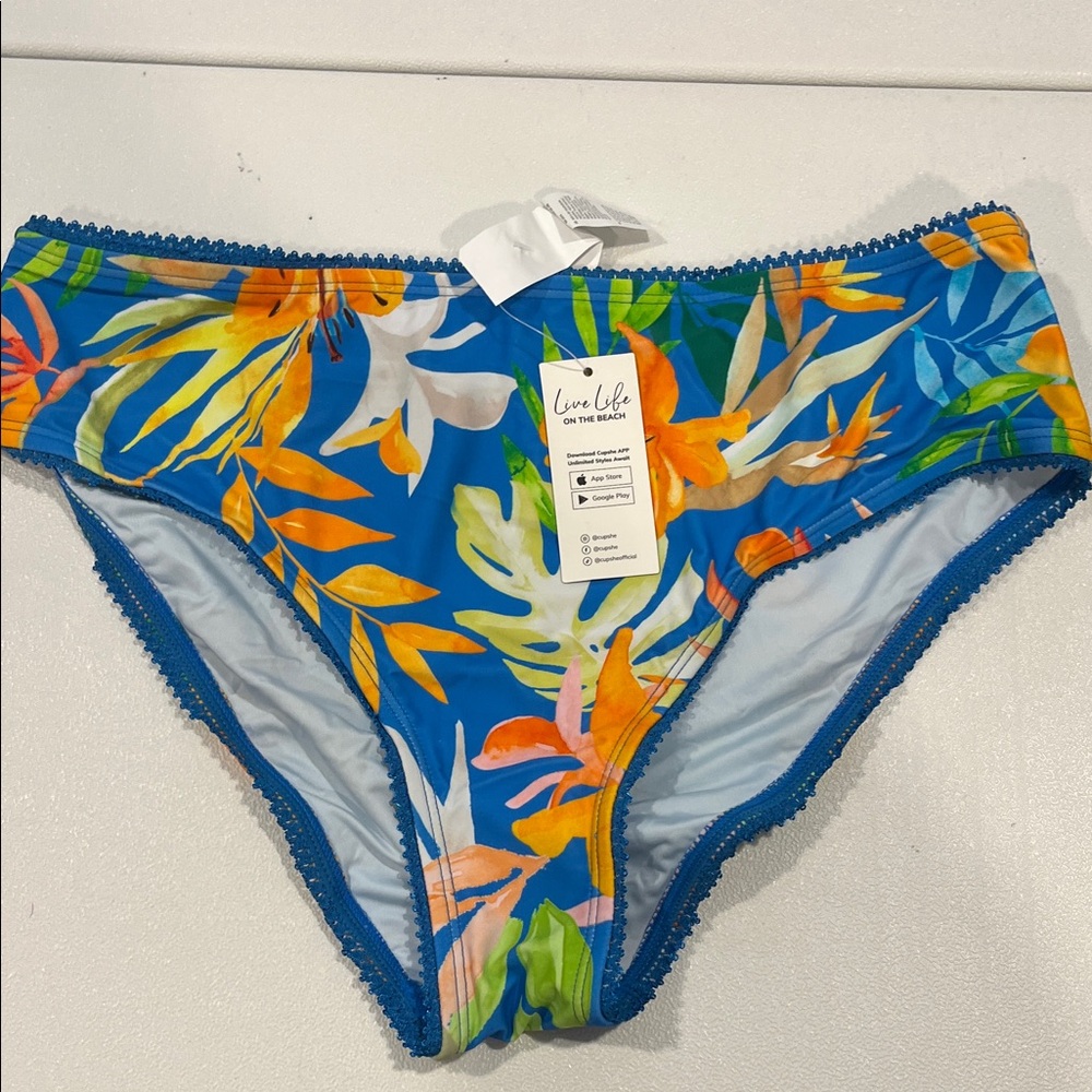 Cupshe Tropical Leaf Print Bikini Bottom
